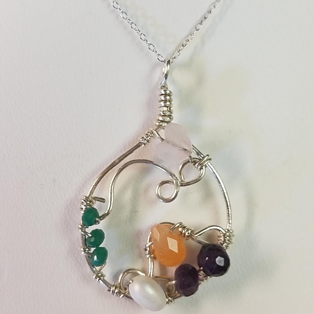 Sterling Multi-Gemstone Necklace